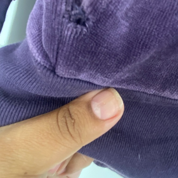 Vintage American Twisted Heart Velour Jacket Y2K Style – dark purple Size M - Picture 7 of 7